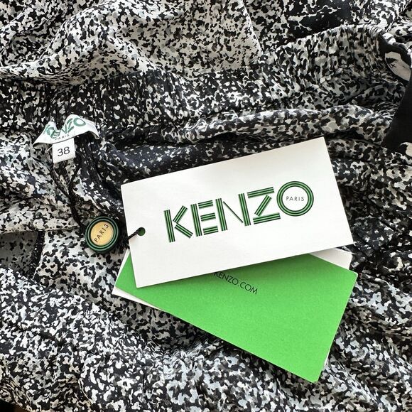 KENZO Paris Sand Silk Anthracite black and white speck Size 38 US 6 - Picture 8 of 12